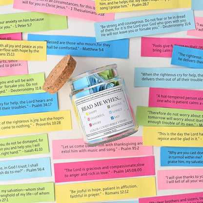 Bible Verses in a Jar, Read Me When Bible Verses Jar for Emotions And