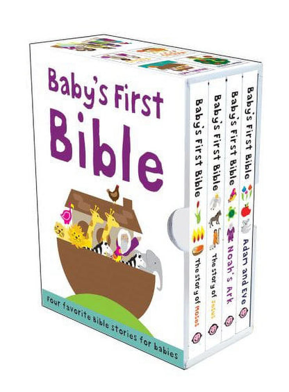 Bible Stories Baby'S First Bible Boxed Set: the Story of Moses, the Story of Jesus, Noah'S Ark, and Adam and Eve, (Paperback)