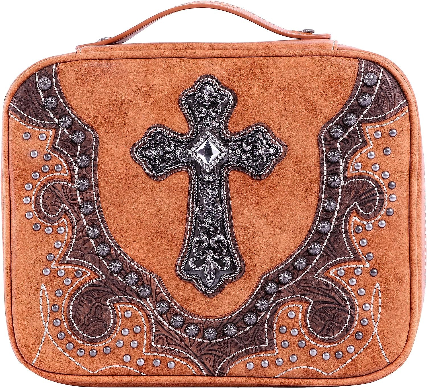 Western Style Embroidered Bible Covers for Women Men Bible Carrying Case Church Bag Bible Protective