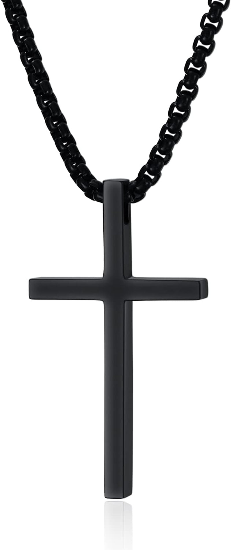 Cross Necklace for Men, Philippians 4:13 Christian Cross Stainless Steel Necklaces for Men