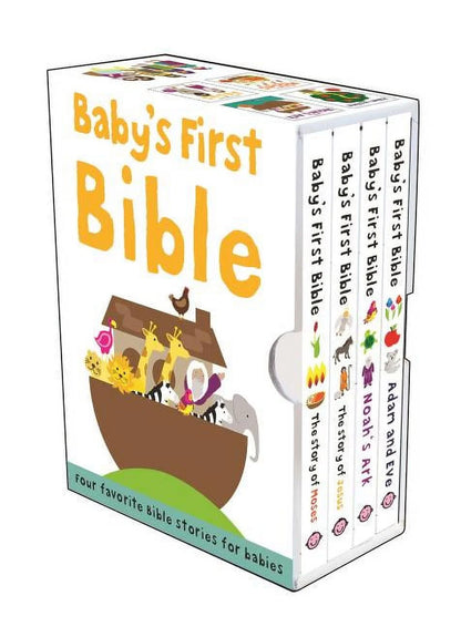 Bible Stories Baby'S First Bible Boxed Set: the Story of Moses, the Story of Jesus, Noah'S Ark, and Adam and Eve, (Paperback)