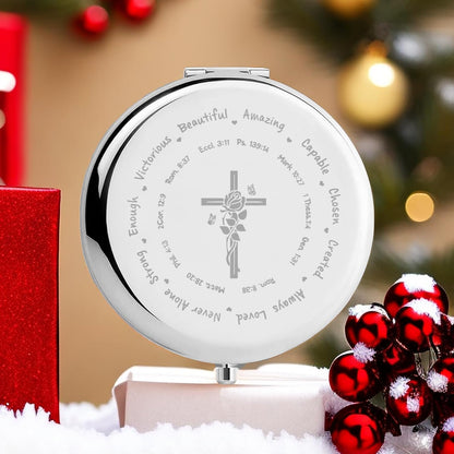 Christian Gifts for Women: Inspirational Faith Compact Mirror with Bible Verse Prayers, Religious Gift for Women, 2.6 Inches (Diameter)