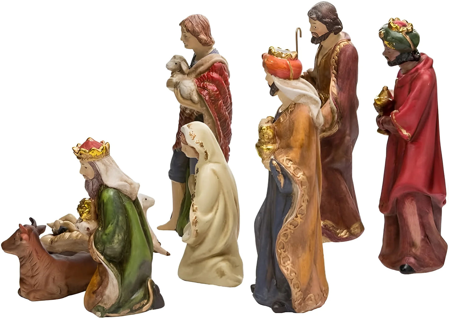 9-Inch Porcelain Nativity Figure Tablepiece Set of 9