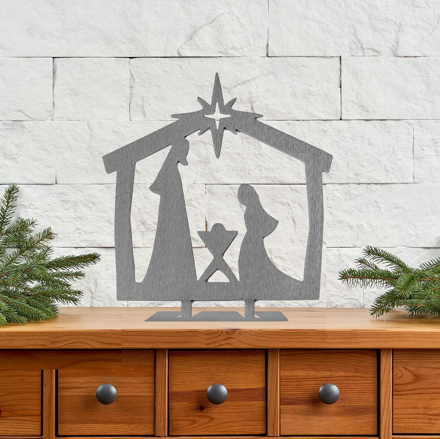 9" Nativity Silhouette - 4 Styles (Twinkle Star) Birth of Jesus Scene -Holy Family Nativity Scene-Nacimiento De Navidad Para Arbolito-Nacimientos Navidenos Figuras