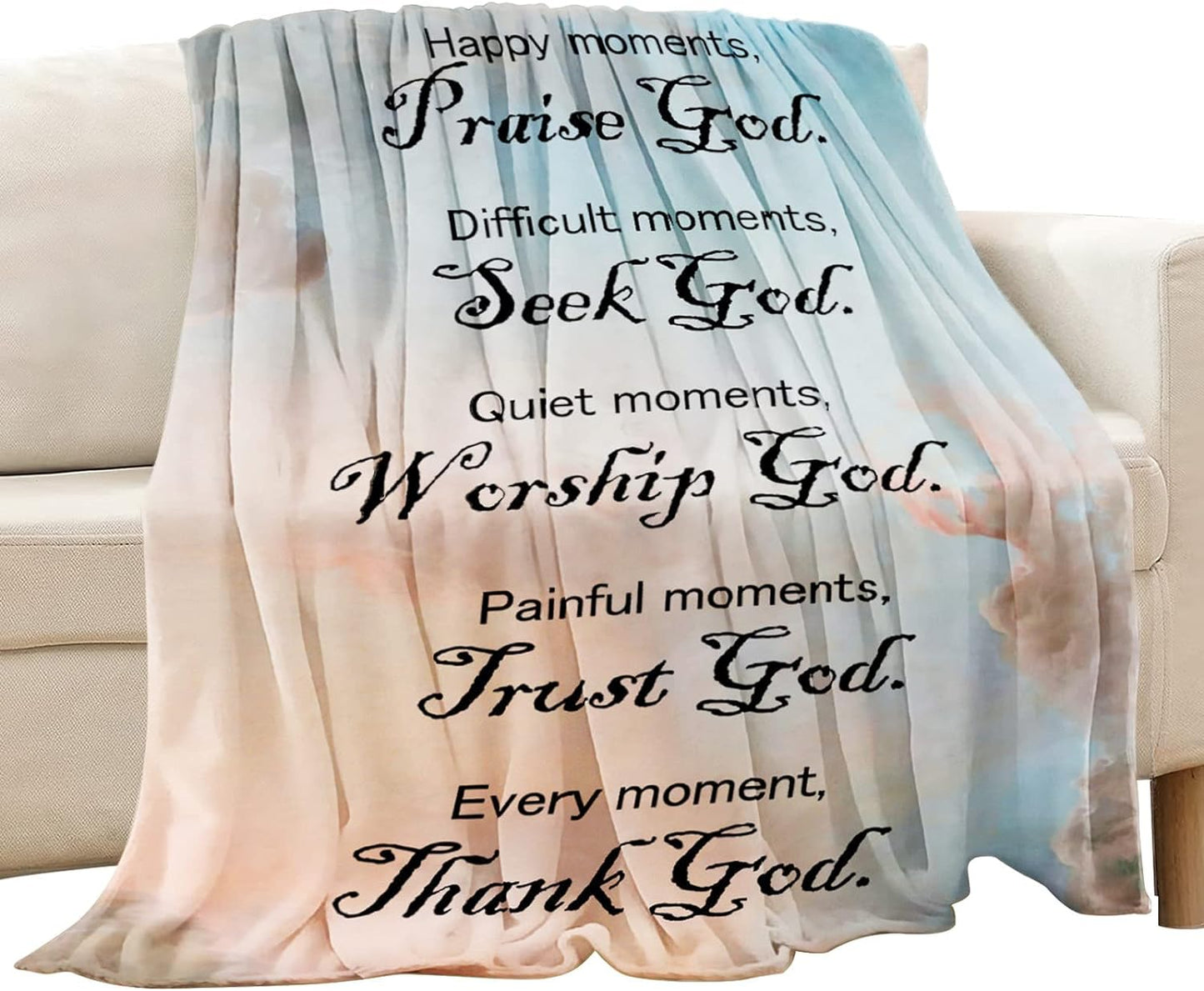 Christian Gifts for Women, Religious Gifts for Women 50"X 60" Catholic Bible Verse Blanket Inspirational Spiritual Scriptures Soft Throw Blanket Birthday Gifts for Women Gifts for Father'S Day