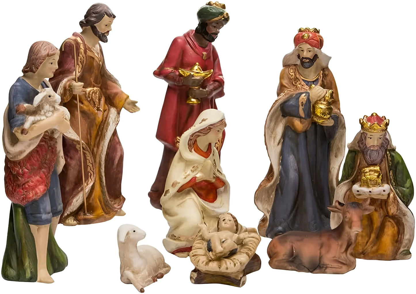 9-Inch Porcelain Nativity Figure Tablepiece Set of 9