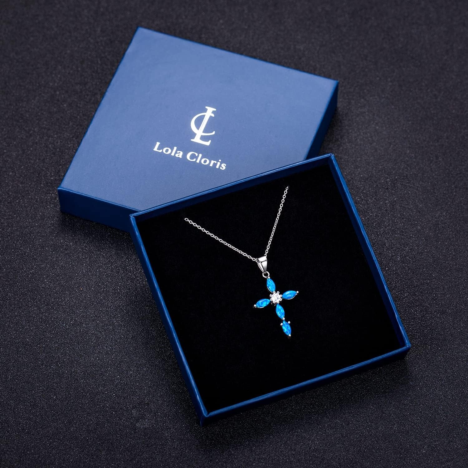 Silver Cross Pendant Necklace for Women Opal Cubic Zirconia Cross Necklace Christian Gifts for Women Mom Sister Wife Friends Daughter