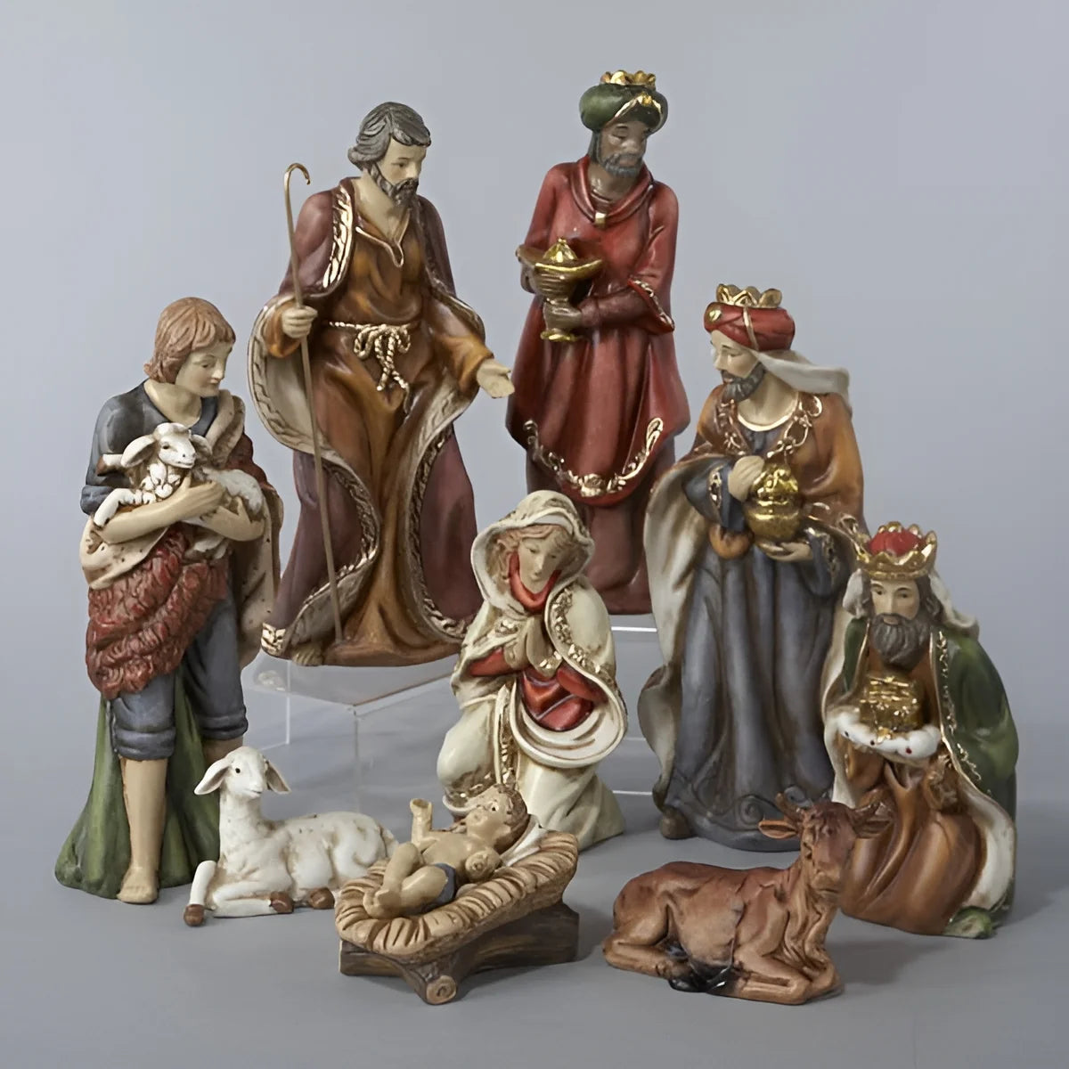 9-Inch Porcelain Nativity Figure Tablepiece Set of 9