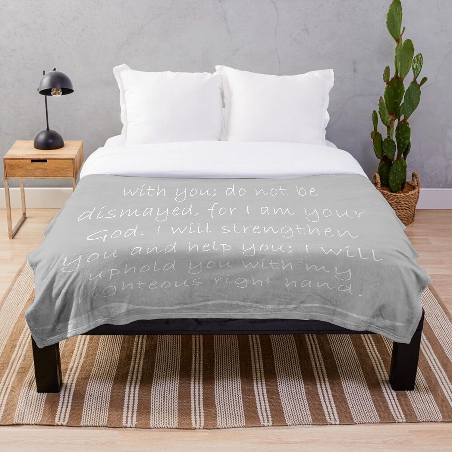 Isaiah 41:10 Christian Bible Verse Blanket Throw, Flannel Fleece Microfiber Lightweight Soft Cozy Luxury for All Season in Home Bed Sofa Chairs Dorm 50X40 Blanket for Kids